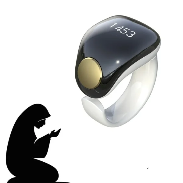 Adjustable Tasbih Counter Zikr Rings APP Support Waterproof Tasbih Zikr Smart Ring 2 Size(20/22mm) Muslims Finger Counter