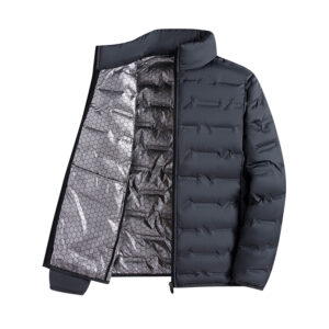 2025 Graphene Self-heating Down Jacket Men Solid Windproof Pleated Down Jackets Stand Collar Classical Warm Winter Jackets Male